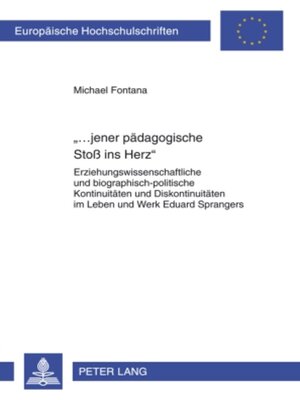 cover image of «...jener paedagogische Stoß ins Herz»